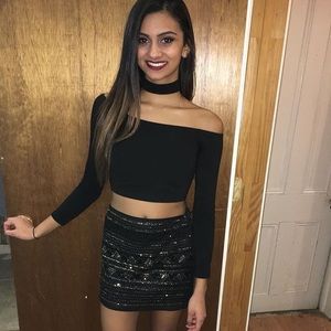 Express black choker top